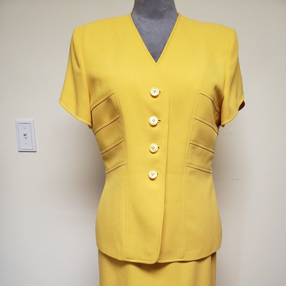 Albert Nipon Soft Canary Yellow Two-Piece - image 3